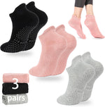 Grip Pilates Socks Non Slip Athletic Yoga Socks with Grips for Women Grippy Socks for Hospital Workout Barre