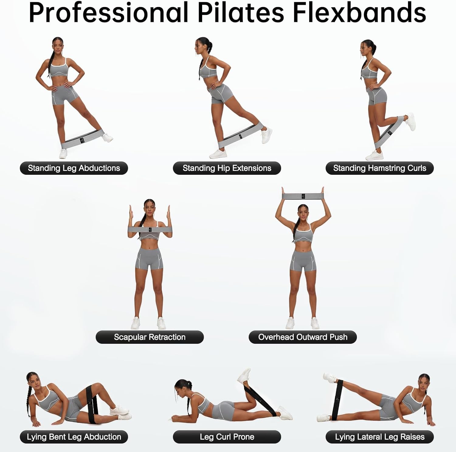 Resistance Bands for Working Out: 3-Set Professional Exercise Bands for Pilates, Yoga, Home Gym, Booty, Leg Training | Heavy/Medium/Light Fabric Loops for Women Men