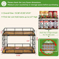 360Â° Rotating Can Rack Organizer for Pantry, 2-Tier Lazy Susan Can Organizer Holds up to 26 Soda Cans, Metal Wire & Wood Shelf with Turntable Storage for Kitchen Cabinet, Pantry & Countertop