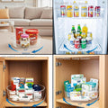 4 Pack Lazy Susan 11.5" Inch Turntable Organizer Organization Storage Container Bins Spice Rack Cabinet Rotating Condiment for Pantry Countertop Kitchen Vanity Bathroom Jewelry Holder Clear