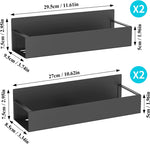 Metal 4 Pack Magnetic Spice Storage Rack Organizer for Refrigerator and Oven, Black Fridge Organizers and Storage