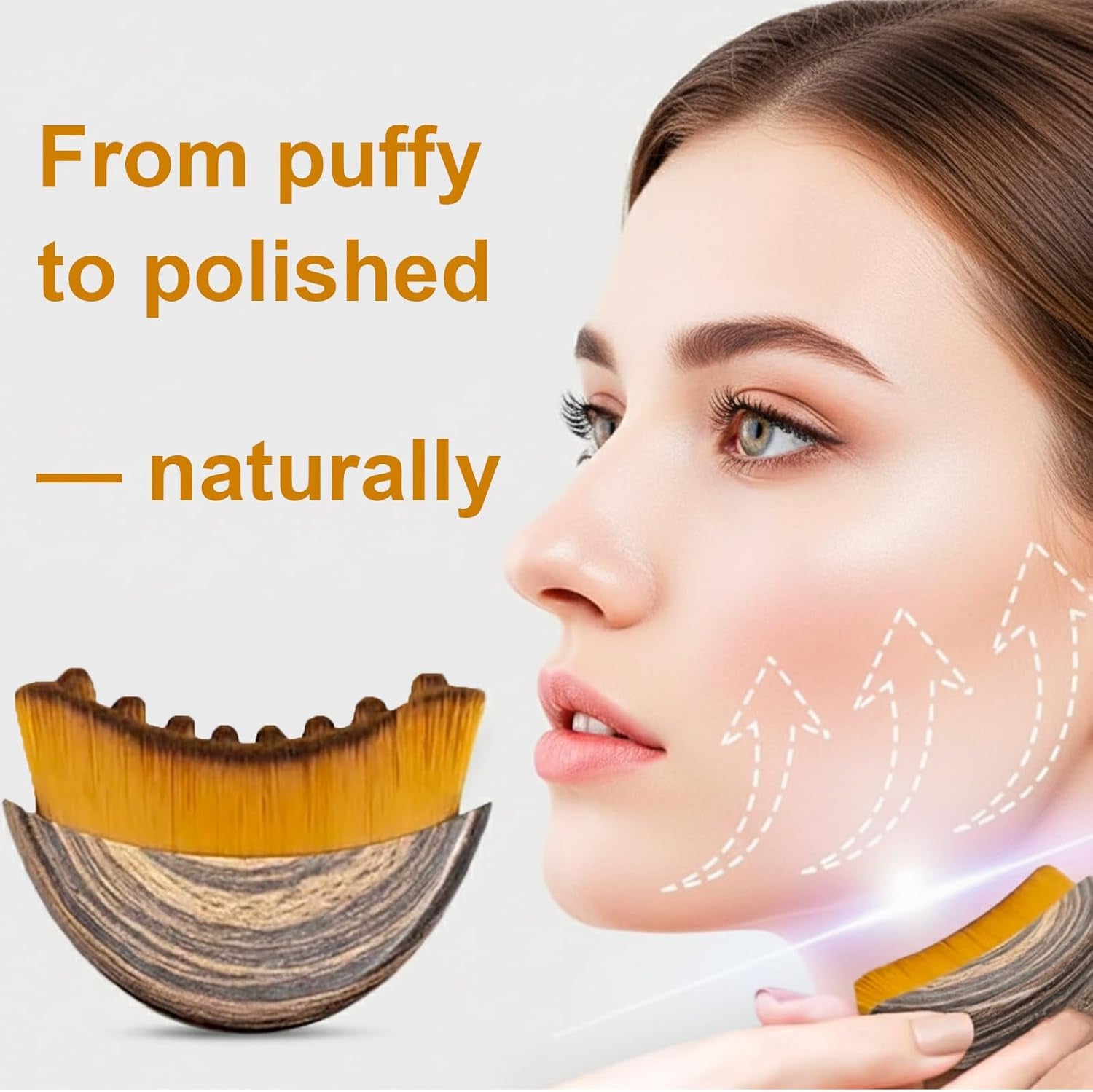Stainless Steel Gua Sha Tool & Lymphatic Drainage Face Brush Set,  Facial Massage Kit for Jawline Sculpting Puffiness Lifting Relaxation, Contour Face Brush with Storage Case
