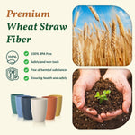 Plastic Cups Alternatives Unbreakable Drinking Glasses Wheat Straw Cup Sets for Kitchen Camping Party RV Stackable Water Tumblers Dishwasher Freezer & Microwave Safe 6 PCS (12OZ, Multi)