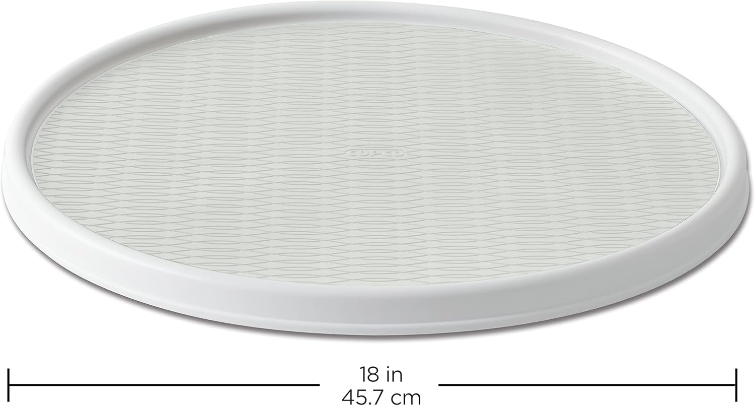 Basics Non-Skid Lazy Susan for under Sink and Cabinet Storage, 18 Inch, Crystalline