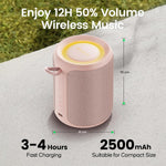 Bluetooth Speaker Wireless,Ip67 Waterproof & Dustproof Portable Speaker with Lights,15W Loud Stereo Sound, 2500Mah Battery All Day Playtime, TWS Pairing, BT5.3, Home/Party/Outdoor/Beach (Pink)