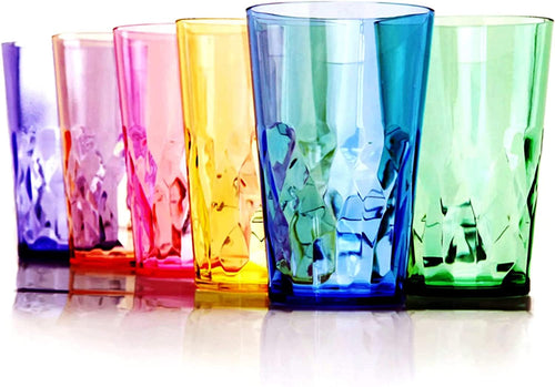 - 19Oz Unbreakable Premium Drinking Glasses Set of 6 - Super Grade Acrylic Plastic - Perfect for Gifts - Dishwasher Safe - Stackable - Drinkware Cups Reusable Water Tumbler
