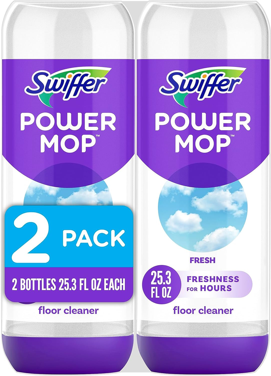 Powermop Floor Cleaning Solution with Fresh Scent, Powermop Refills, Floor Cleaner for Mopping, 25.3 Fl Oz, 2 Pack