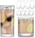 Province Tumbler and Rocks Glass Set, Elegant Drinkware Glasses Set of 16, Tall Drinking Glasses for Everyday Use or Any Special Occasion