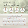 4 Piece Queen Sheet Set - Breathable, Double-Brushed Patterned Cooling Sheets â€“ Oeko-Tex Certified Ultra Soft & Wrinkle-Free 16" Deep-Pocket Queen Sheets - Easy Care Soft Floral Pink
