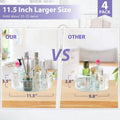 4 Pack Lazy Susan Organizer for Cabinet, Upgraded 11.5" Clear Turntable Organizer with Handles and Raised Edge, Lazy Susan for Table Top, Pantry Organizers and Storage for Kitchen, Refrigerator