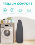 2025 Reinforced Ironing Board Cover and Pad, 15X54 Standard Size, Extra Thick Padding and Heat-Reflective Aluminium Coating, Multi-Layer Design with Elastic Edges Set, Black