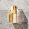 Drill-Free Stick-On Wall Shelves | Space-Saving Floating Organizer for Kitchen, Bathroom & Office | Plastic Storage Shelves for Makeup & Home Decor (Transparent_Silver)