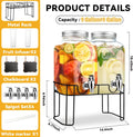 1 Gallon Glass Drink Dispensers for Partiesï¼ŒLemonade Beverage Dispenser with Stand and Spigot for BBQ, Picnic, Party,Laundry Detergent Dispenser
