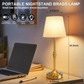 Rechargeable Cordless Table Lamp, 5000Mah Battery Operated Lamp, Wireless 3-Level Dimmable Touch Lamp, Portable Night Bedside Brass Lamp, Desk Light for Home Decor, Patio, Restaurant, Dinning