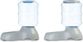 Automatic Pet Water Dispenser and Gravity Food Feeder Set for Cat and Dog, Easy to Clean, 6-Pound Food Capacity, 1-Gallon, Small, Gray, Pack of 2