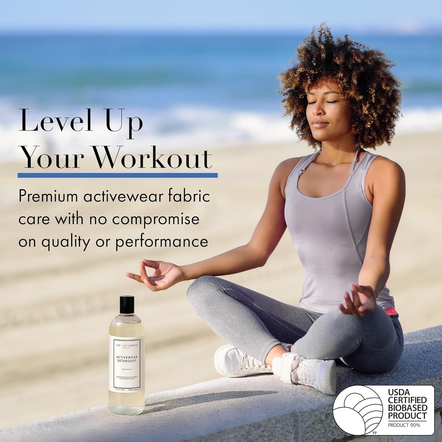 Activewear Laundry Detergent, 32 Oz, Marine Fragrance, 4-In-1 Enzyme Blend for Workout Performance Fabrics, Fights Sweat Odors & Stains, USDA Certified Biobased Product (90%)