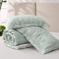 Full Comforter Set - Sage Green Bed Set, 3 Pieces Cute Floral Bedding, 1 Soft Reversible Botanical Flowers Comforter and 2 Pillow Shams