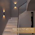 Motion Sensor Wall Lights Indoor, 2-Pack Rechargeable Wireless Wall Sconces with Remote Control, Magnetic Stick on LED Wall Lamp for Bedroom, Hallway, Stair, 3 Color Modes & Dimmable