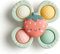 Pop & Whirl – Fidget Spinner Travel & Bath Toy for Babies & Toddlers – Fidget W/Textured Silicone Popper to Develop Fine Motor Skills –Sticks to Highchairs, Tables, Tubs, More (Strawberry)