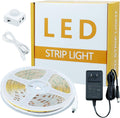 Motion Sensor COB LED Light Strip 16.4Ft(5M) Warm White 3000K 3 Lighting Modes 3 Timing off Modes 3 Brightness Modes with Power Adapter for Kitchen Cabinets Stair Showcase Bedroom Bed