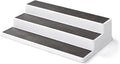 3-Tier Spice Rack Organizer for Cabinet - Non-Skid Pantry Organizer and Storage, 15 Inch Tiered Shelf for Spices, Cans, Sauces - White and Gray Kitchen Cabinet Organizer