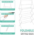 4 Tier Clothes Drying Rack Foldable | Foldable Clothing Drying Rack | Laundry Drying Rack Collapsible for Laundry Room, Dorm, Expandable Sturdy Metal Design | White 29"L X 11.5"W X 53"H