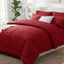 Full Size Comforter Sets Dark Red, 7 Pieces Bed in a Bag, Red Comforter Full Size, All Season Bedding Sets with Stitch Quilted Comforter, Flat Sheet, Fitted Sheet, Pillowcases