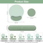 Wrist Rest Support for Mouse Pad&Keyboard Set, Circle Curved Ergonomic Mousepad&Coaster Non-Slip Base Home/Office Pain Relief&Easy Typing Pad with Soft Cloth&Silicone Lining, Antique Green