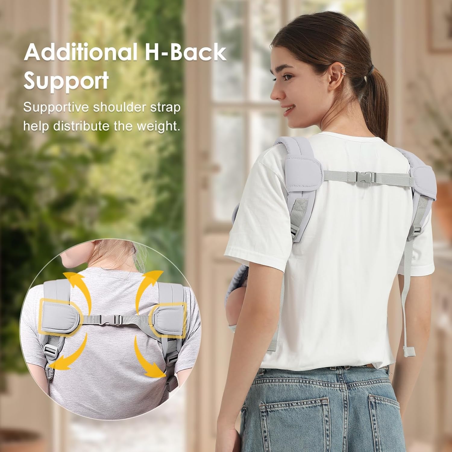 Baby Carrier Newborn to Toddler(8-30Lbs), Toddler Carrier with Adjustable Shoulder Strap, Baby Holder Carrier with Breathable Mesh Fabric, Grey