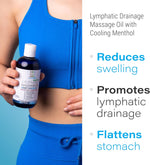 Lymphatic Drainage Massage Oil with Arnica & Menthol for after Procedure Body Care & Lymphatic Drainage Massager, Liposuction, 360 Lipo, BBL, Tummy Tuck Body Massage, Cooling Formula - 8.5 Oz