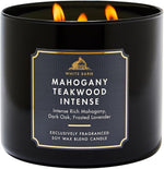 Mahogany Teakwood Intense 3-Wick Candle - Scented Candle for At-Home Use - Long-Lasting, Room-Filling Fragrance - High Fragrance Oil Concentration - Soy Wax Blend