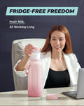 Breast Milk Cooler Bottle - 12H+ Ice-Cold/24H Safe Storage, Compatible with Spectra Pumps, TSA Approved Travel Chiller, 18Oz (2X9Oz) Lightweight Leakproof Container for Work, Pink