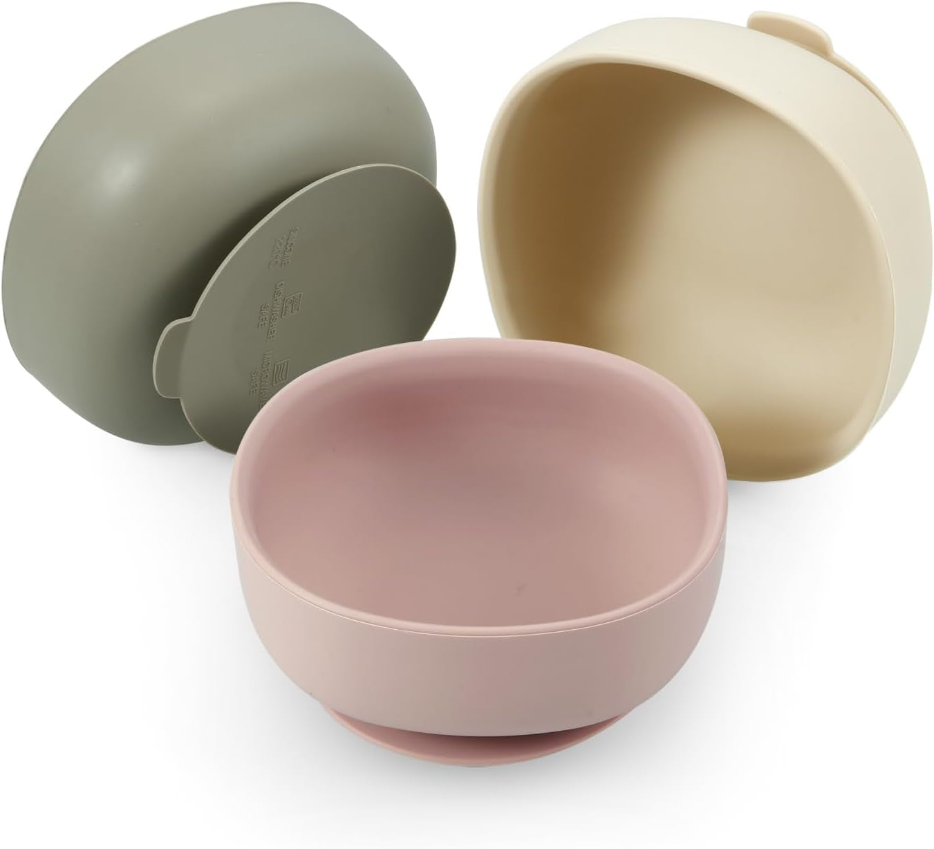 3 Pack Silicone Suction Bowls for Baby Toddler Infant Kids - Baby Food Bowls First Stage Feeding - Suction, Soft, Safe, Bpa-Free