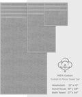 Luxury 6 Piece Towel Set, 2 Bath Towels 2 Hand Towel 2 Washcloths, 600 GSM 100% Cotton Turkish Towels for Bathroom, Light Grey Towel Sets