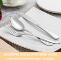 30 Pcs Silverware Set Service for 6,Premium Stainless Steel Flatware Set,Mirror Polished Cutlery Utensil Sets,Durable Kitchen Eating Tableware Sets,Include Fork Knife Spoon,Dishwasher Safe