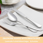 30 Pcs Silverware Set Service for 6,Premium Stainless Steel Flatware Set,Mirror Polished Cutlery Utensil Sets,Durable Kitchen Eating Tableware Sets,Include Fork Knife Spoon,Dishwasher Safe