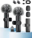 Wireless Microphone for Iphone Ipad and Android Phone, 2 Pack Wireless Lavalier Lapel Mic with Noise Reduction, Plug and Play Mini Microphone for Video Recording Interview Podcast Youtube Tiktok Vlog
