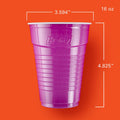 Party on Disposable Plastic Cups, Assorted, 16 Ounce, 100 Count