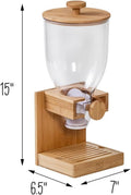 Bamboo Cereal Dispenser with Airtight Lid â€“ Countertop Dry Food Dispenser for Kitchen Organization â€“ Eco-Friendly Cereal Container for Pantry