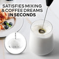 Powerful Milk Frother Wand with Duracell Batteries - Ultra Fast Handheld Drink Mixer - Electric Whisk Foam Maker for Coffee, Lattes, Cappuccino & Matcha - Z1 Motor - Black
