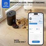 Automatic Cat Feeder with App, 2.4G Wifi Cat Food Dispenser, 3L Slow Feeder Timed Cat Feeders for Dry Food, 10 Meals/Day, 6 Portions/Meal, Dual Power Supply Smart Pet Feeder for Small Dog