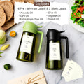 - Original 16Oz/470Ml Olive Oil Dispenser Bottle for Kitchen Gadgets and Air Fryer Accessories - Olive Oil Sprayer for Cooking W/Stickers - Black&Green