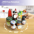 4 Pack Lazy Susan Organizer for Cabinet, Upgraded 11.5" Clear Turntable Organizer with Handles and Raised Edge, Lazy Susan for Table Top, Pantry Organizers and Storage for Kitchen, Refrigerator