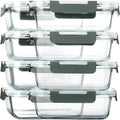 [8-Pack,30 Oz]Glass Meal Prep Containers,Glass Food Storage Containers,Airtight Lunch Containers with Lids, Microwave, Oven, Freezer and Dishwasher