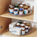12 Inch Lazy Susan Turntable, 360Â° Rotating Organizer Storage for Cabinet & Table Top, Pantry, Fridge, Bathroom, 4 Pack Clear Spice Rack, Kitchen Storage Tray for Medicine & Countertop