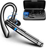 Bluetooth Headset V6.1,100Hrs Talk Time Wireless Earpiece with Mic for Work,Cvc8.0 Noise Cancelling Wireless Earbud, Business Earbud with 500 Mah Charging Case for Trucker/Home/Office Work