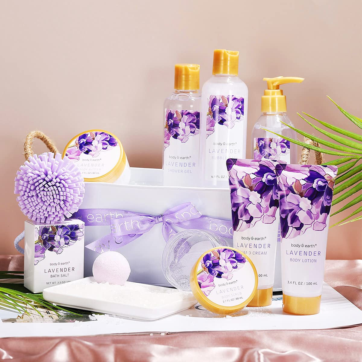 Lavender Spa Gift Baskets for Women Luxurious Gifts for Women Bath and Body Gift Sets 11Pcs Bath Sets for Women Gift Mother'S Day Gifts