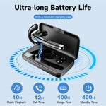 Bluetooth Headset V6.1,100Hrs Talk Time Wireless Earpiece with Mic for Work,Cvc8.0 Noise Cancelling Wireless Earbud, Business Earbud with 500 Mah Charging Case for Trucker/Home/Office Work