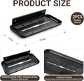 Adhesive Floating Shelves No Drill Floating Shelf for Wall Storage Damage-Free Wall Mounted Organizer for Bathroom, Kitchen, Bedroom & Office (Black, 2 PCS)