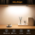 14.7Inch under Cabinet Lighting Rechargeable 2 Pack- 3 Color Temps&5 Level Brightness, Super Bright, 4 Modes, Motion Sensor, Long Lasting - Easy Installation Magnetic under Closet Lights-Black